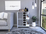 Bartlet 2-Shelf 6-Bottle Bar Cart with Division White B06280453
