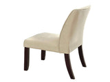Set of 2 Padded Fabric Side Chairs in Espresso and Ivory B016P156574