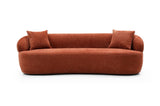 ORANGE Mid Century Modern Curved Sofa, 3 Seat Cloud couch Boucle sofa W87679950