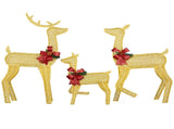 3-Piece Lighted Christmas Reindeer Family Set Outdoor Decorations, Weather Proof 2D Deer Family Set 09867947
