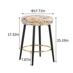 ZUN Counter Bar Stools Set of 2, PU Kitchen Stools Upholstered Dining Chair Stools 24 Inches 10232612