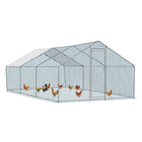 ZUN 20 x 10 ft Large Metal Chicken Coop, Walk-in Poultry Cage Chicken Hen Run House with Waterproof 26549871