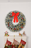 24in Pre-lit Battery Powered Christmas with Remote, Lighted Snow Flocked Artificial Xmas 84305804
