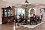 Majestic Traditional 2pcs Arm Chairs Brown Cherry Solid wood Faux Wood Carved Details Black B011108520