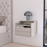 ZUN Nolan Light Gray Dual-Shelf Display Nightstand B062P175142