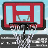 ZUN Use for Outdoor Height Adjustable 4.8 to 7.7ft Basketball Hoop 44 Inch Backboard Portable Basketball 58330131