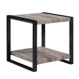 1pc Contemporary End Table with Storage Shelf Rustic Brown Finish Living Room Wooden Furniture B011P244356