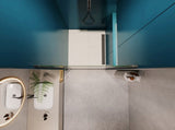 1 3/8" adjustment,universal pivot shower door, open outside, with 1/4" tempered glass finish 3472 W2122P378154