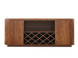 58" Modern Wavy Curve Sideboard-Multifunctional storage cabinet with wine rack and glassware holder, W1162P478268