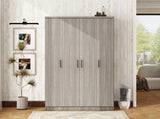 4-Door Wardrobe with 1 Drawer, Gray 97453152