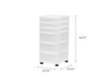 6-Drawer Plastic Storage Cart with Organizer Top and Wheels, Clear/White 88977781