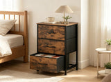 3-Layer Fabric Storage Cabinet, Vertical Narrow Dresser Tower with Smooth Metal Glide Drawers, 57004774