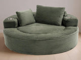Round Sofa Bed with Memory Foam Sectional Couches for Living Room, Cloud Couch with three pillows, W3224P444283