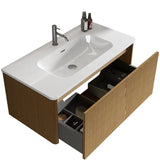 U088-Etna36W-306 Etna 36"Striped Natural Oak Bathroom Vanity with White Ceramic Sink, Wall Mounted W1865P293618