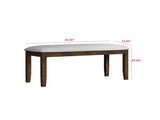 Dining Bench, Brown/Gray, Rectangular seat, Padded cushion, Upholstered in soft gray fabric, 31830915