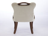 Velvet Dining Chair with Handmade Tufted Trim, Solid Wood Handles on Top and Sides, Vintage Copper W1143P338140