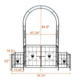 Garden Arch Arbor Trellis for Climbing Plants with Gate, Durable Metal Garden Arch Outdoor Wedding W840P321539