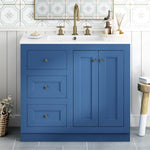 ZUN 36inch Bathroom Vanity with Ceramic Sink, Bathroom Storage Cabinet with 2 Drawers& Shelf, Solid Wood N710P197024C