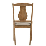 Weathered Oak 5-Piece Dining Set with Upholstered Seat B062P209306