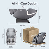 ZUN BOSSCARE 2023 New Massage Chairs with AI Voice Control Shiatsu Recliner Gray W730138147