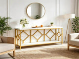 71" Extra Long Console Table 2 Tier Sofa Table with Open Shelf 53007544