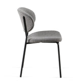 Grey Boucle Fabric Dining Chairs Set of 2,Dining Chairs with Metal Legs for Dining Room, Kitchen, W1164P195060