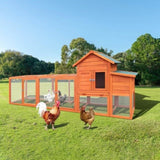 122Large Wooden Chicken Coop,Outdoor Hen House with Nesting Box ,Wire Fence Poultry Cage W773P326842