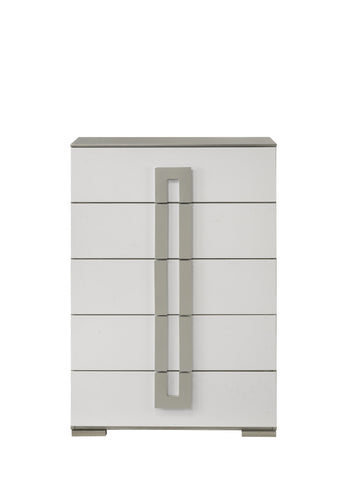 ZUN Olivia Contemporary Style 5-Drawer Chest Made with Wood in White B009P241739