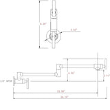 Pot Filler Faucet Wall Mount,Commercial Kitchen Faucet Folding Stretchable with Double Joint Swing 00291478