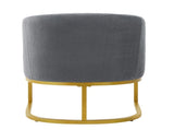Modern Accent Chair Cozy Armchair Upholstered Reading Chair with Gold Metal Frame Living Room, N763P360688E