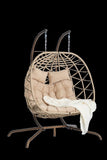 ZUN 2 Person Outdoor Rattan Hanging Chair Patio Wicker Egg Chair W874P146263