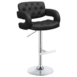 Black and Chrome Adjustable Bar Stool B062P149093