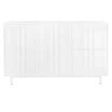 U_STYLE Wave Pattern Storage Cabinet with 2 Doors and 2 Drawers, Adjustable, Suitable for WF317509AAK