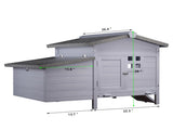 Outdoor Free-Range Wooden Chicken Coop with Asphalt Roof, Leak-Proof Pull-Out Tray, Secure Predator 86803503