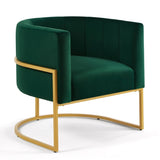 Upholstered Velvet Accent Chair with Golden Metal Stand,Mid-Century Living Room Leisure Chair with W2186137438
