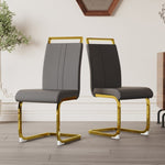 ZUN Modern Dining Chairs,PU Faux Leather High Back Upholstered Side Chair with C-shaped Tube. Plating W2189133303