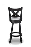 ZUN 2pc Swivel Pub Stools Counter Height 24" Chair Fabric Upholstered Seat Footrest Wooden Dining Room B011P262368