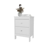 FM FURNITURE Nogales NightStand with 2 Drawers, Withe B128P301379