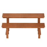 Double layered woody plant rack, staircase style flowerpot rack 71225288