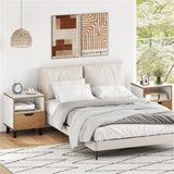 2-Pack Color Blocking Nightstands - 3-Tier Storage , Unique Wood Grain 08509714