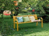 47in PVC Mesh Backrest Iron Bench Yellow 10995286