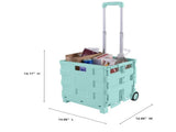 Portable Folding Shopping Cart 55lbs Capacity Mint Color Collapsible Grocery Cart Lightweight 34915630