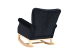 Mid Century Fabric Rocker Chair with Wood Legs and velvet for Livingroom Bedroom W136158988
