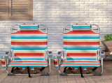 63*65*82cm Short Oxford Cloth Silver White Aluminum Tube Bearing 100kg Beach Chair Rainbow Stripes 99378183
