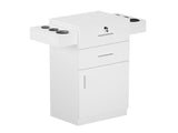 Barbershop Salon Locker / Hair Dryer Rack Drawer with Lock White 76190770