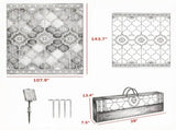 Reversible LED Light Outdoor Rug Carpet 12'x9' PP Straw Material with Carry Bag And Ground Stakes 01838261