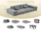 14 PCS Modular Kids Play Couch, Convertible Foam Building Block Sofa Fort Play Set, Corduroy 32225041