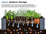6x3x2ft 2pcs Large Raised Garden Bed Kit, Grey Rectangular Galvanized Metal Outdoor Garden Bed, W3213P464150