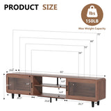 ZUN Mid Century Modern TV Stand for 55/60/65/70 Inch TV, Wood Entertainment Center with Power Outlets, T3177P268165