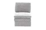 1pc Armless Chair Modular Plush Chair Sectional Sofa Living Room Furniture Granite Morgan Fabric B011126790